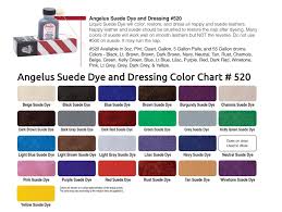 Angelus Paint Dye Color Charts