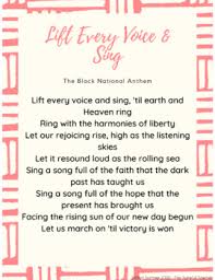 .known as the black national anthem, the national hymn and give it a special place alongside the it really should become a piece that we as a nation recognize and honor for what it means, not just. Black National Anthem Lift Every Voice And Sing By The Tuneful Teacher