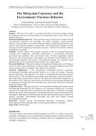 Motivation what we buy is very much influenced by our motivation and goals in life depending where we are on maslow's if you're a new online seller, it might take time for you to understand the consumer behaviour in your industry. Pdf The Malaysian Consumer And The Environment Purchase Behavior