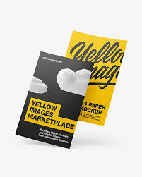Two Textured A4 Papers Mockup In Stationery Mockups On Yellow Images Object Mockups