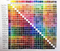 Pigment And Fiber 24 Watercolor Mixing Chart Shinhan Swc