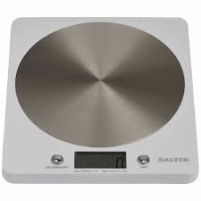 Lcd shows weight in 0.1 oz. Salter White Block Kitchen Scale Wilko