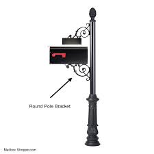 New mailbox victorian mailboxes metal house numbers mounted mailbox address plaque. Round Pole Mailbox Bracket Mailbox Shoppe