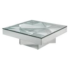 L 39.5 inch x w 39.5 inch x h 13 inch. Acme Meria 40 Square Glass Top Mirrored Coffee Table 80270