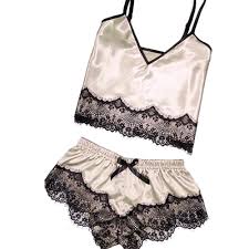 Women Summer Lace Sexy Pajama Femme 2 Pieces Set Passion Lingerie Sleeveless Nightwear Home Suit Female Sleepwear Nightie Pink Pajama Sets Aliexpress