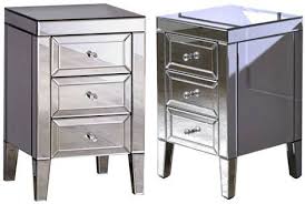 Sparkly 3drawer nightstand crystal mirrored glass bedside end table side cabinet. Valencia Mirrored 3 Drawer Bedside Sofa And Home