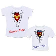 camiseta mae e filho super mae super filho super heroi super man mulher maravilha wonder woman moda mae e filha roupas de mae roupas de bebe baratas