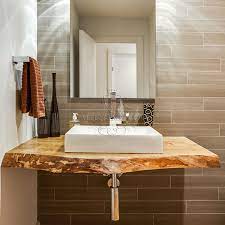 Elegante mobile bagno in legno massello colore a scelta: Mensola Bagno In Legno Massello Sospesa Porta Lavabo Su Misura