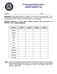 Eyewash station maintenance log template excel templates : Eyewash Station Log Fill Online Printable Fillable Blank Pdffiller