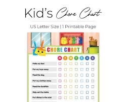 Chore Chart For Kids Printable Primary Color Daily Routine Chart