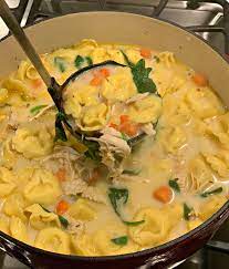Creamy Chicken Tortellini Soup The Cookin Chicks Recipe Chicken Tortellini Soup Chicken Tortellini Tortellini Soup