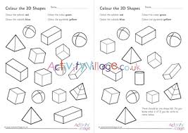 Welcome to our 3d shapes worksheets page. Colour The 3d Shapes Worksheets