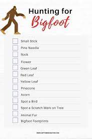 Bigfoot Scavenger Hunt For Kids Get Your Holiday On Scavenger Hunt For Kids Scavenger Hunt Camping Scavenger Hunts