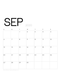 Black And White Calendar Free Printable September 2020 Calendar Monthly Planner In 2 Beautiful Designs Flowers Modern Black White Each M