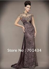 Elegant Plus Size Mother Of The Bride Dresses Free Shipping Elegant High Neck Lace Mother Of The Bride Dresses Evening Dresses Long Evening Dress Fashion