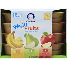 Eating fruit is associated with improved health and provides many of the essential minerals, vitamins, phytonutrients and fiber that you need every day. Gerber 1st Foods My First Fruits Starter Kit Purees Fruit 1 Oz Instacart