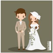 Cute Couple Cartoon Kartun Gambar Pengantin Gambar Kartun