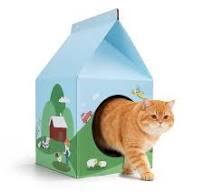 Nobleza Katzenhaus Pappe mit Kratzbretter Katze & Katzenminze, Einfach zu  Montierendes Katzen Kratzmöbel für Verschiedene Wohnkultur, Kratzbrett ...
