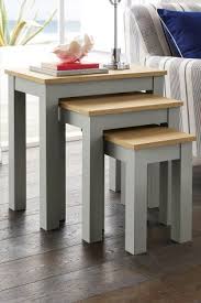 The bottom of the table is made of dark oak with an inlaid herringbone pattern. Buy Set Of 3 Grey Stanton Nest Of Tables From The Next Uk Online Shop Storage Furniture Living Room Home Storage Solutions Home Furnishings