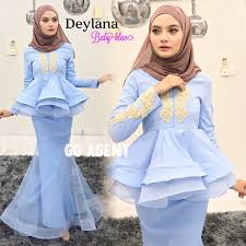 Baju raya kurung 2021 kurung moden syahlaa puff a pattern floral pastel sedondon ibu anak baju raya como crepe zoearissa. Delyana Peplum Baju Raya 2018 Babyblue Shopee Malaysia