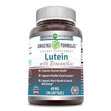 Amazon.com: Amazing Formulas Lutein 40 mg with Zeaxanthin 1600 mcg |  Softgels Supplement | Non-GMO | Gluten Free | Made in USA (40 mg, 180,  Count) : ...