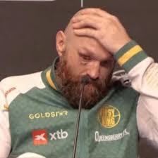 Tyson Fury at the post fight press conference 🫤