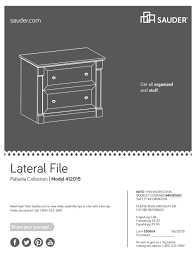 Always remove the top drawer first; Sauder Palladia Lateral File Manual Pdf Download Manualslib