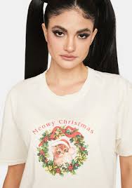 Daisy Street Meowy Christmas Graphic Tee