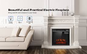 Electric fireplace inserts shouldn't be confused with freestanding electric fireplaces. Amazon Com Tangkula 18 Electric Fireplace Heater Freestanding Recessed 1400 W Electric Stove Heater W Adjustable Led Flame Fireplace Insert W Remote Control Safer Plug And Sensor Home Kitchen