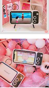 xperia iphoneスマホスタンド クラシカル液晶テレビ デザインかわいいスマートフォンスタンド面白いホルダー 卓上レトロ ポータブルテレビ外観iphone galaxy対応スタンドスマホホルダー スマホスタンド スマートフォン スタンド ケース