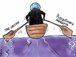 Vaccine best shot at victory over coronavirus pandemic, take it: Cartoon Between The Vaccine And Covid 19 Precautionary Measures Cartoons Gulf News