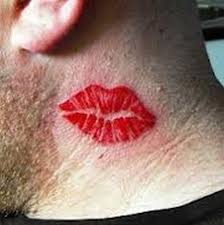 Basic lip design can explain many stories from fear to aggression. Gorgeous Red Kiss Lips Tattoo On Neck For Men 991 A Photo On Flickriver