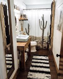 Rachel Joi On Instagram Reposting My Guest Bathroom Because I Finally Found Some Cactus Sho Brown Bathroom Decor Western Bathroom Decor Cactus Shower Curtain