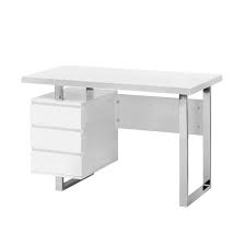 Schau dir unsere auswahl an design schreibtisch an, um die tollsten einzigartigen oder spezialgefertigten, handgemachten stücke aus unseren shops zu finden. Design Schreibtisch In Hochglanz Weiss Chrom Mit 3 Schubladen Rusaly