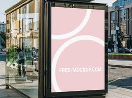 Outdoor Advertisement Bus Stop Mockup Free Mockup Bus Stop Outdoor Advertising Mockup