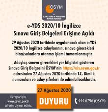 Ösym aday i̇şlemleri mobil uygulaması yayında! Osym E Yds 2020 10 Ingilizce Sinava Giris Belgeleri Facebook