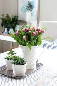 Happy May My Bulbs Are Barely Peeking Out Of The Ground So I Picked Up This Tulip Bunch To Brighten Farmhouse Style Dining Room Spring Decor Wholesale Decor