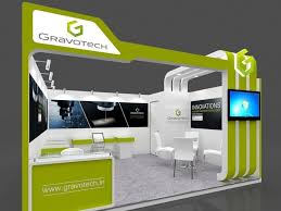 Exhibition Stall 3d Model 5 215 4 Mtr 1 Side Open Gravotech Stand 3d Model Max 1 Exhibition Stall Design Exibition Design Exhibition Stall