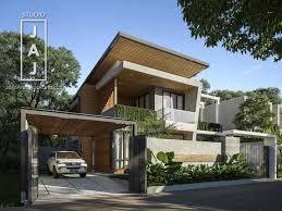 Desain rumah minimalis 2 lantai type 250 m2 dengan 3 kamar tidur + 1 kamar pembantu, rumah mewah modern diatas lahan 12 x 20 m2 di palembang milik bapak kurniawan, level lantai utama +1.4 m dari muka jalan. Desain Renovasi Untuk Modernisasi Fasad Rumah 2 Lantai Milik Pak Didi Jasa Arsitek Jakarta