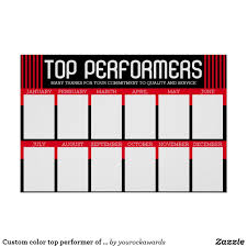 Custom Color Top Performer Of Month Display Poster Zazzle Com Incentives For Employees Custom Color Custom Posters