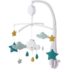 mobile musical pour bebe en coton blanc bleu et jaune moutarde multicolore 34x52x34cm maisons du monde google s mobile musical tour de lit mobile bebe