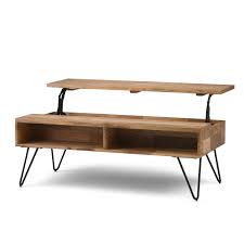 This slim coffee table is notable because it brings a certain art deco vibe to your living area. Brooklyn Max Diaz Solid Mango Wood And Metal 48 Inch Wide Rectangle Industrial Contemporary Lift Top Coffee Table In Natural Walmart Com Walmart Com