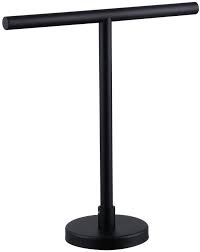A freestanding towel rack provides flexibility where you place it, making it convenient for guest bathrooms when you have a lot of visitors staying in your home. Buy Kimzcn Free Standing Matte Black Countertop Rack Modern Hand Towel Stand For Bathroom Kitchen Or Vanity Hand Towel Holder Online In Turkey B08dflcjqn