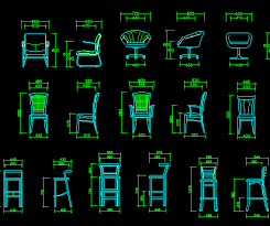 بلوكات كراسي ومقاعد اتوكاد Dwg Chairs Wooden Chair Bloc