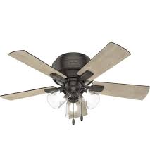 Great savings & free delivery / collection on many items. Hunter Fan 52153 Crestfield 42 Inch Noble Bronze With Bleached Grey Pine Greyed Walnut Blades Ceiling Fan Low Profile