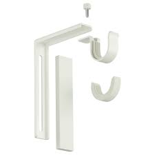 Betydlig White Wall Ceiling Bracket Ikea Curtain Rod Holders Curtain Rods Ceiling Curtain Rod