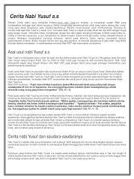 Bergulirnya perjalanan kisah yang begitu panjang tentu saja dipenuhi Cerita Nabi Yusuf A S