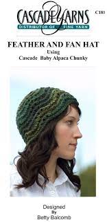 Feather And Fan Hat In Cascade Baby Alpaca Chunky C181 Knitted Hats Hat Knitting Patterns Knitting