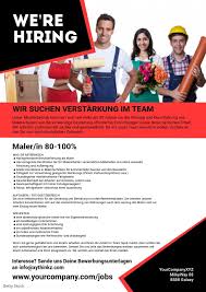 Job advertisement job ad template. Job Werbung Flyer Poster Wir Stellen Vorlage Postermywall