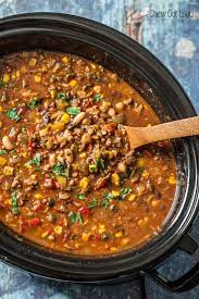 The Best Vegetarian Chili Slow Cooker Or Stovetop Recipe Slow Cooker Vegetarian Chili Slow Cooker Vegetarian Vegetarian Chili Recipe